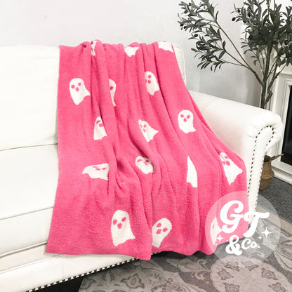 Pink Ghost Lux Throw Blanket