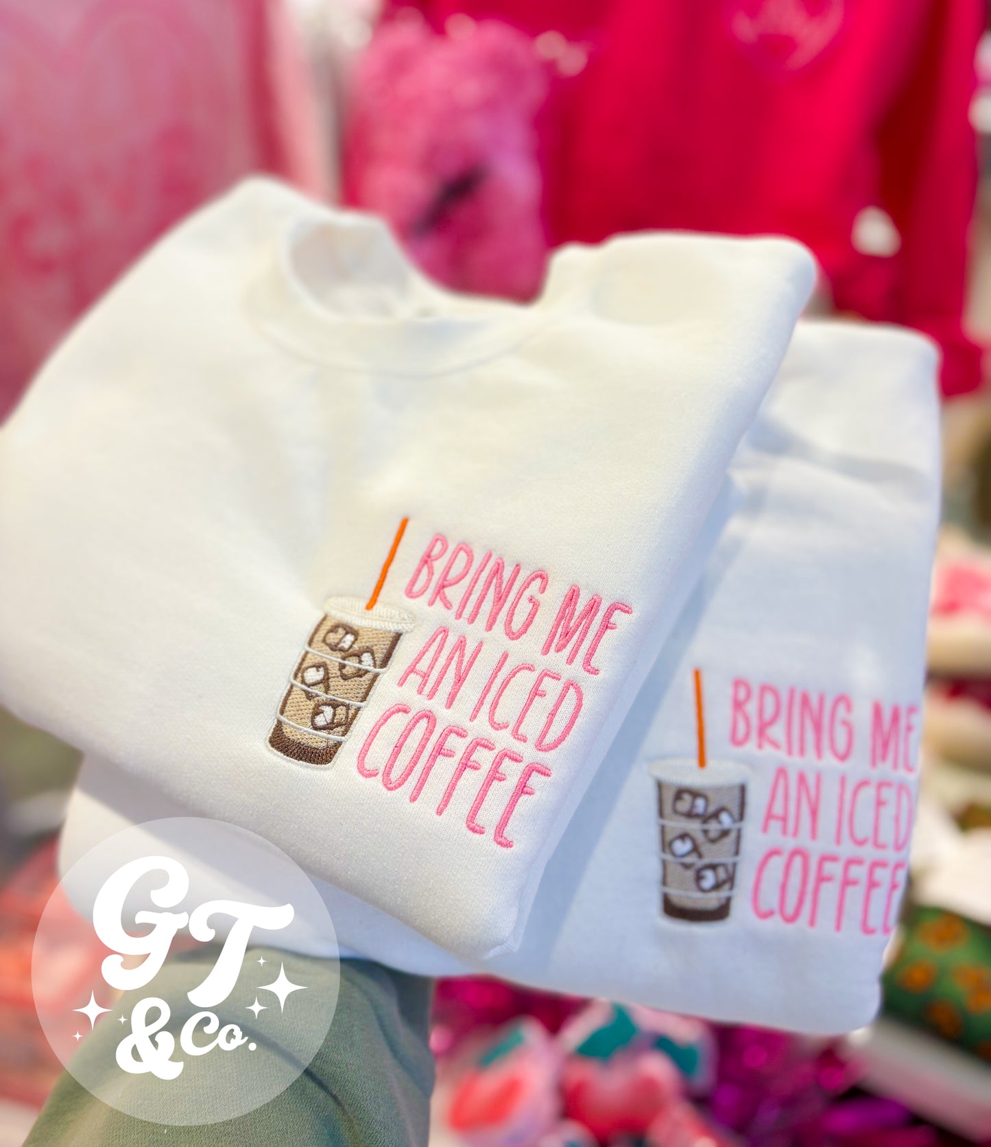 Bring Me An Iced Coffee Embroidered Crewneck *MADE TO ORDER 10-15 BIZ DAYS*