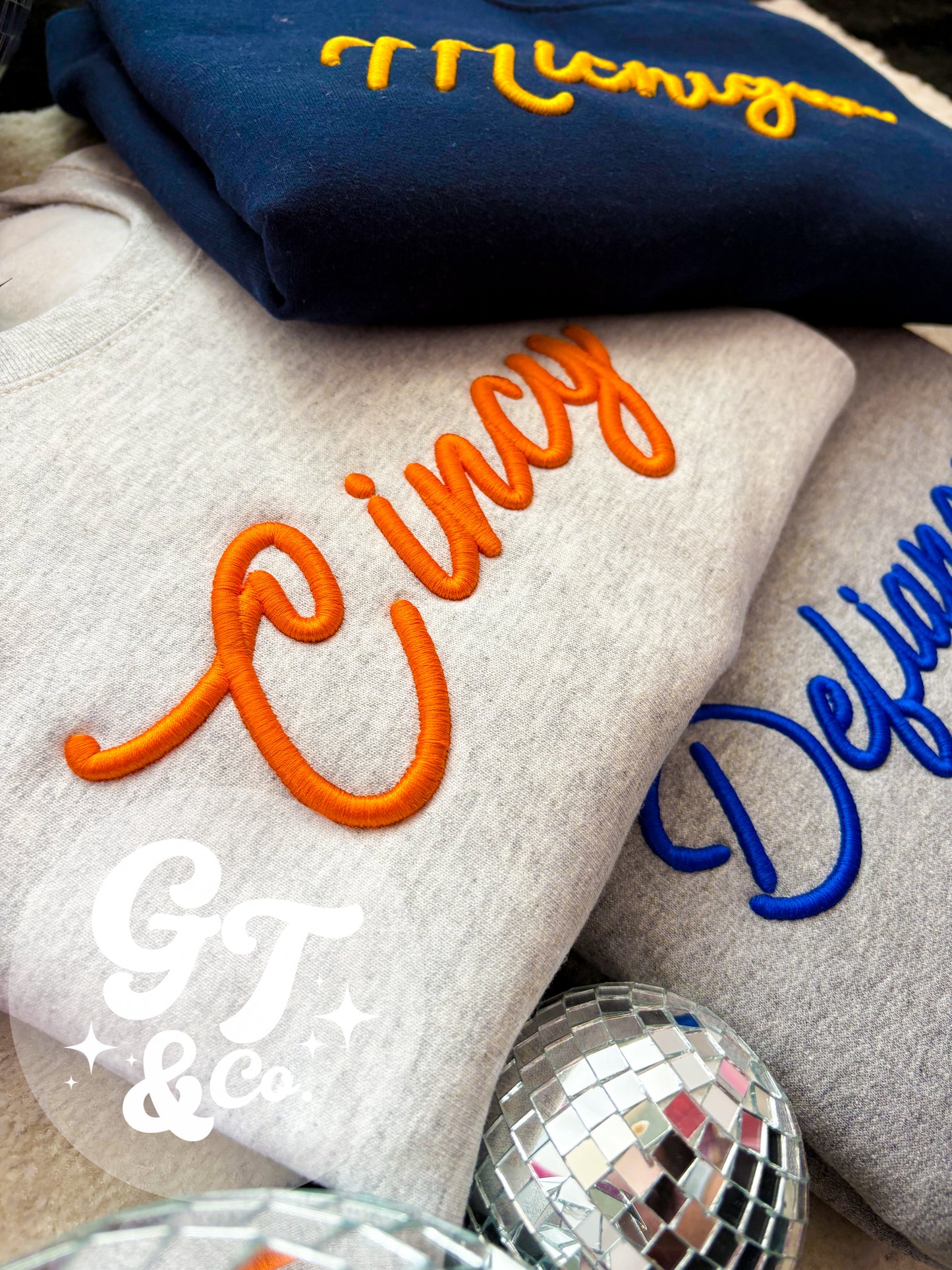 Custom 3D Puff Embroidered Crewneck
