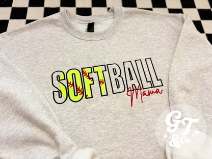 Softball Mama Crewneck *MADE TO ORDER 10-15 BIZ DAYS*