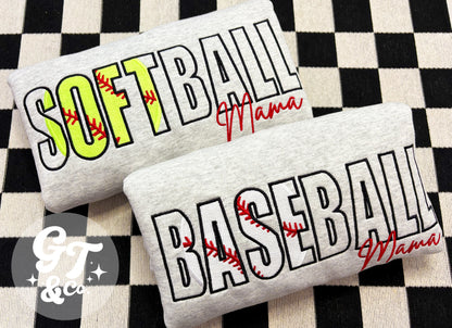 Sports Mama Embroidered Crewneck