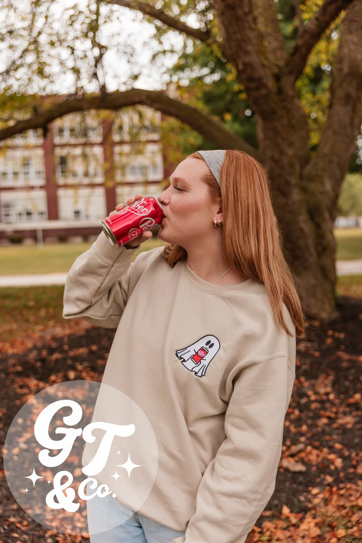 Soda Ghost Embroidered Crewneck