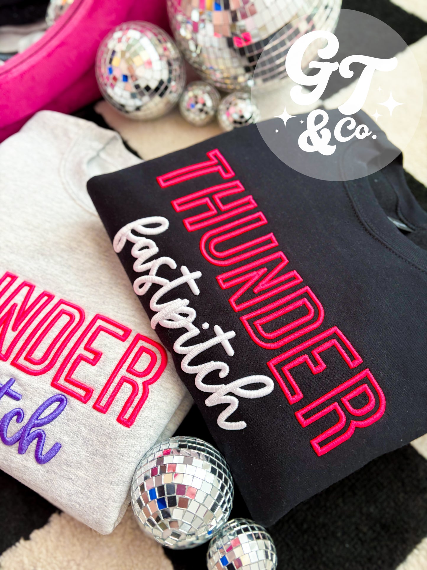 Thunder Embroidered 3D Puff Crewneck