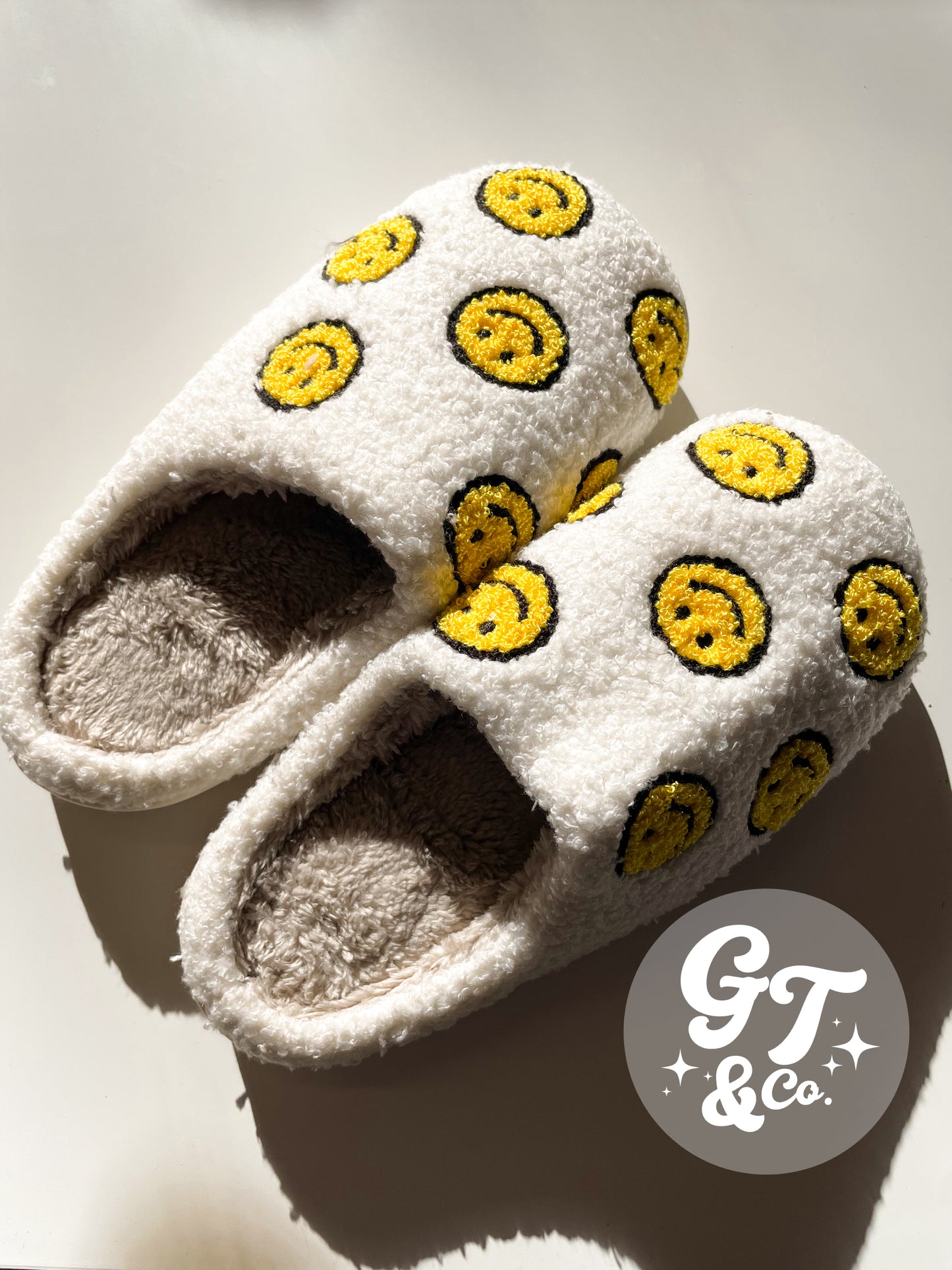 Yellow Happy Face Slippers