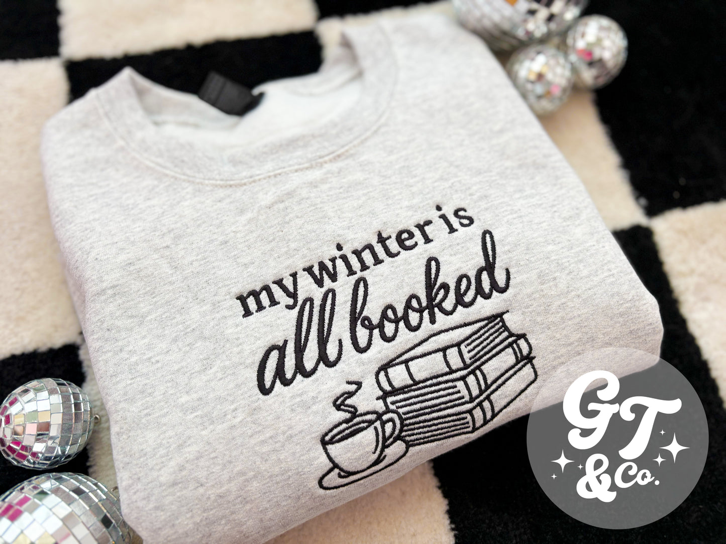 Winter Is Booked Embroidered Crewneck *MADE TO ORDER 10-15 BIZ DAYS*