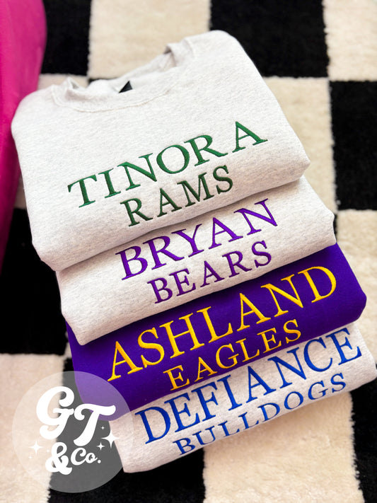 Custom School Basic Embroidered Crewneck