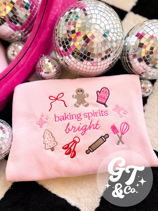 Baking Spirits Bright Embroidered Crewneck *MADE TO ORDER 10-15 BIZ DAYS*