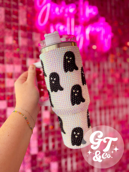 40oz Ghost Rhinestone Tumbler