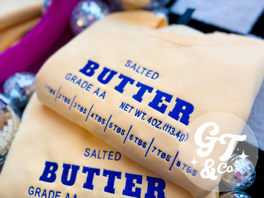 Salted Butter Embroidered Crewneck