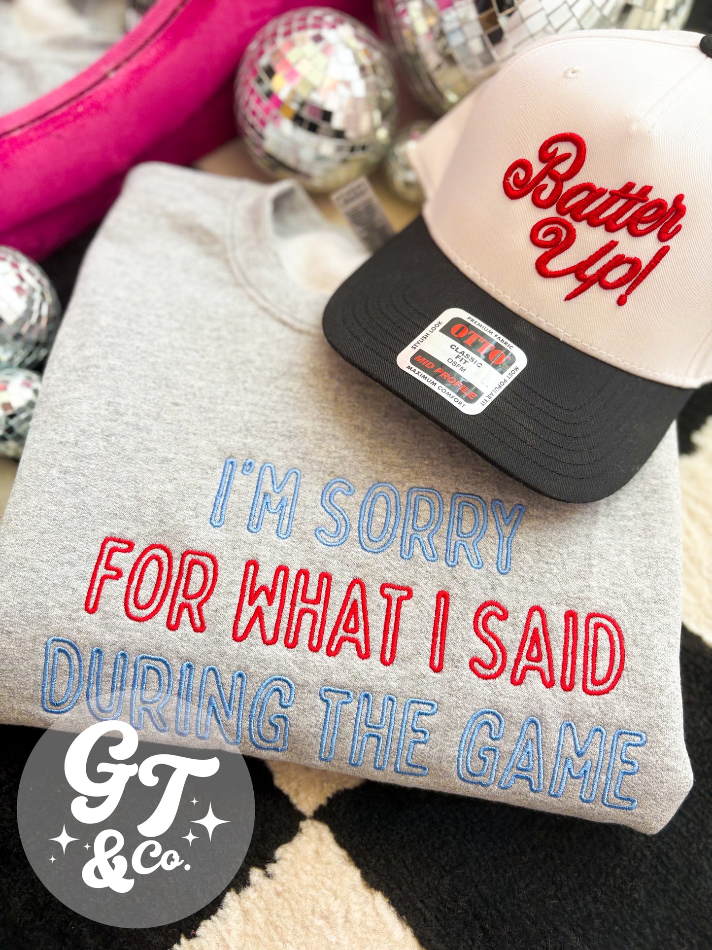 Sorry For What I Said Embroidered Crew/Tee