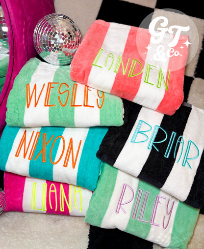 Personalized Embroidered Beach Towel