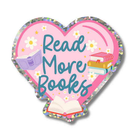 Read More Books Vinyl Sticker *GLITTER*