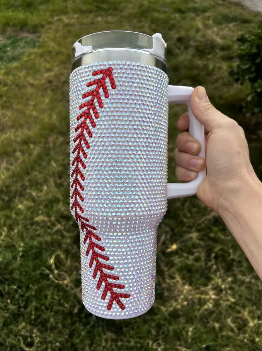 Rhinestone Baseball 40oz Tumbler