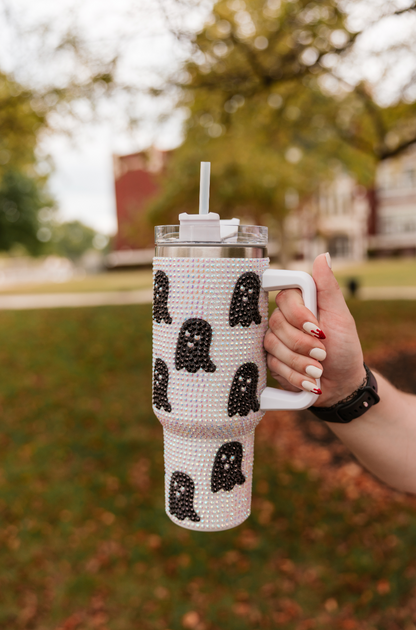 40oz Ghost Rhinestone Tumbler