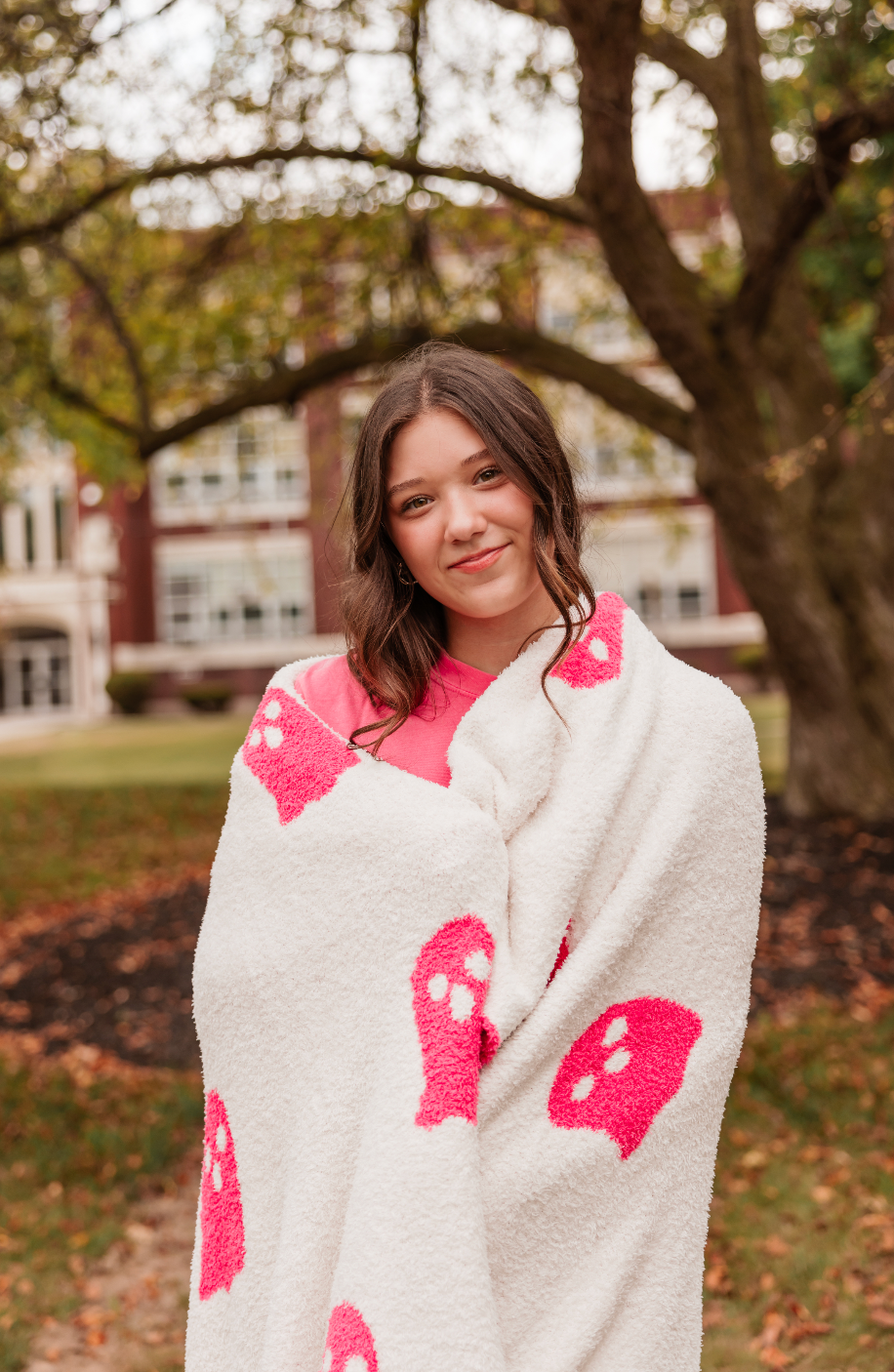 Pink Ghost Lux Throw Blanket