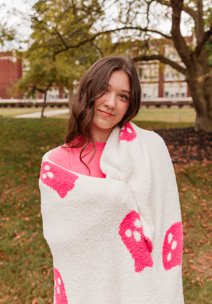 Pink Ghost Lux Throw Blanket