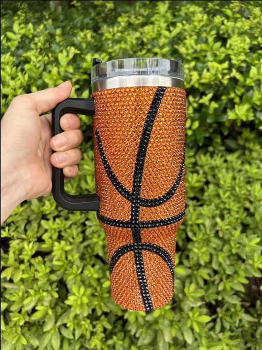 40oz Basketball Rhinestone Tumbler