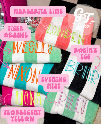 Personalized Embroidered Beach Towel