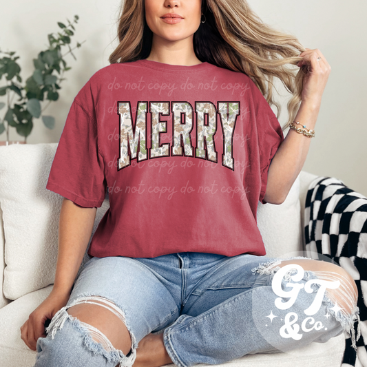 Merry Camo Tee *MADE TO ORDER 10-15 BIZ DAYS*