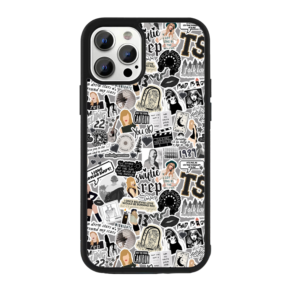 TS Black Stickers iPhone Case