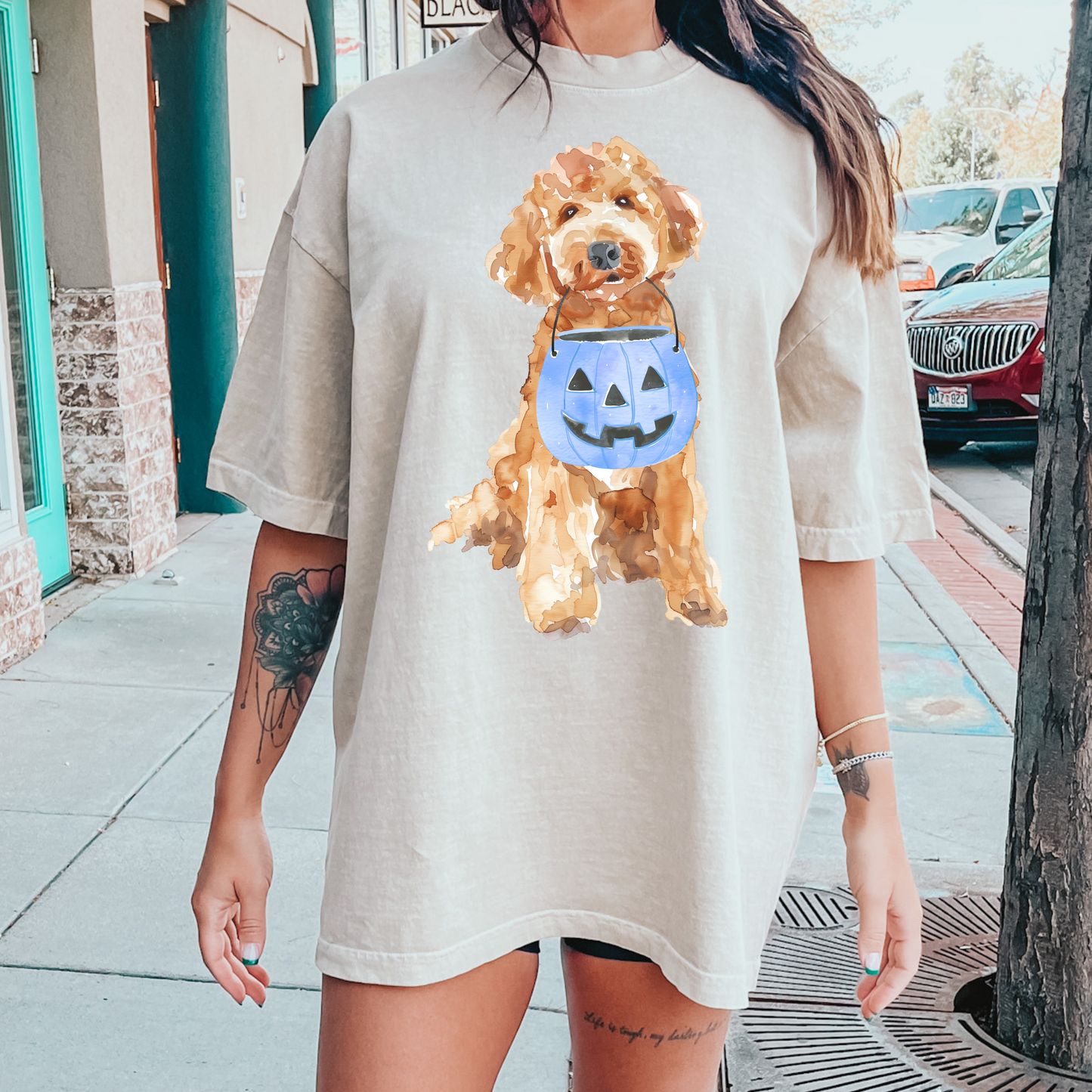 Spooky Blue Doodle Tee *MADE TO ORDER*