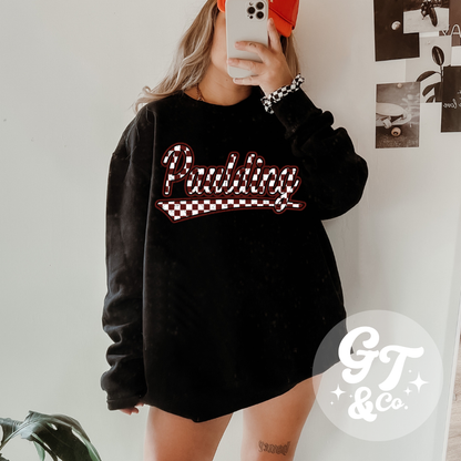 School Checkered Crewneck