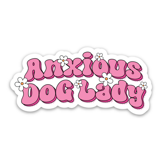 Anxious Dog Lady Vinyl Sticker