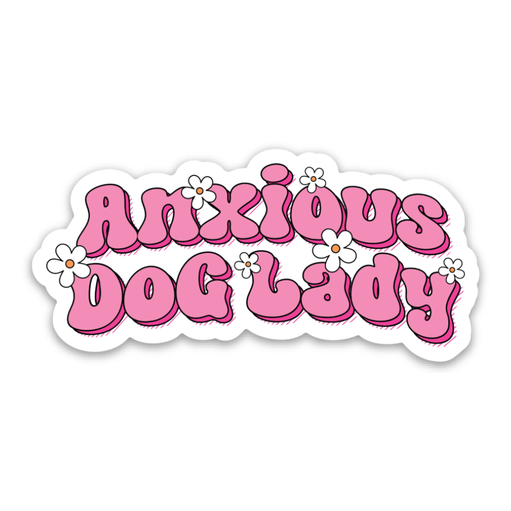 Anxious Dog Lady Vinyl Sticker