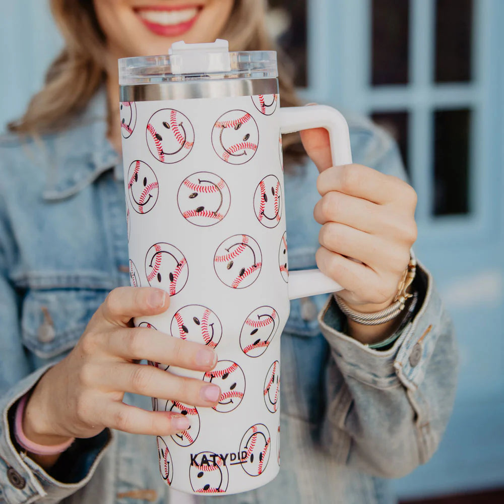 Happy Baseball 40oz Tumbler *HAND WASHING RECOMMENDED*