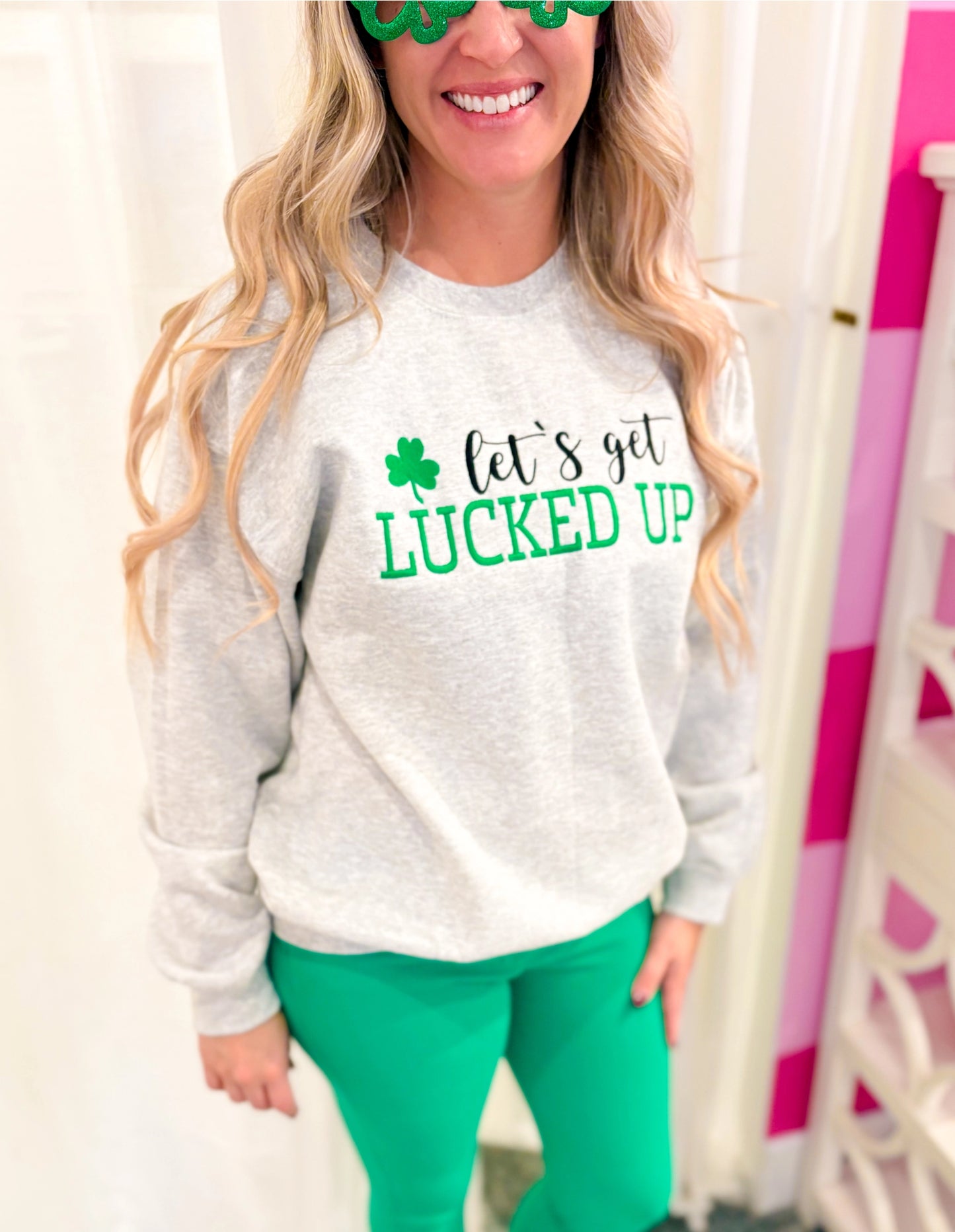 Lucked Up Embroidered Crewneck