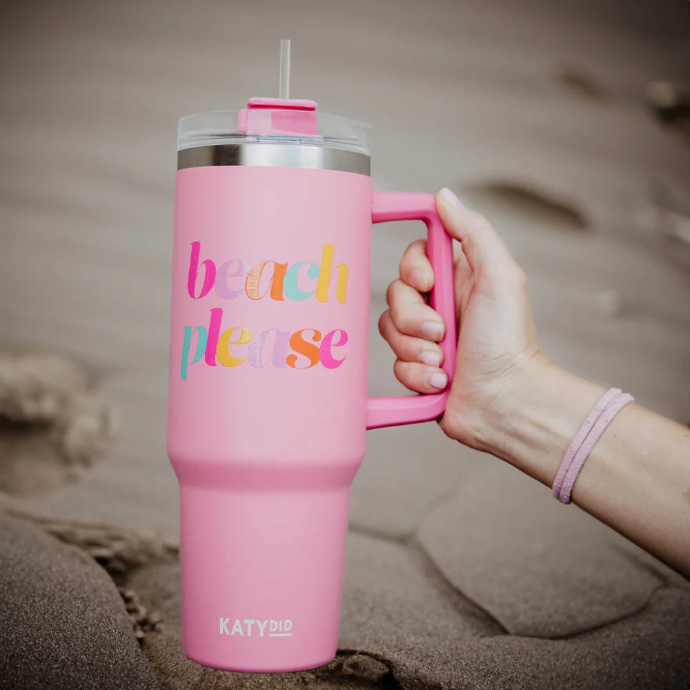 Beach Please 40oz Tumbler *HAND WASHING RECOMMENDED*