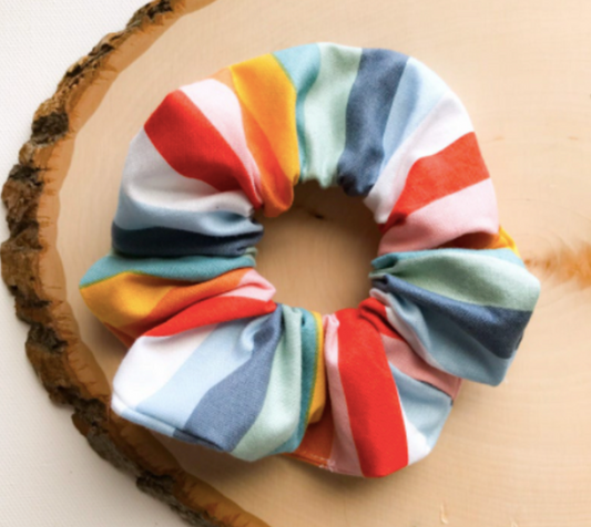 Neutral Rainbow Scrunchie