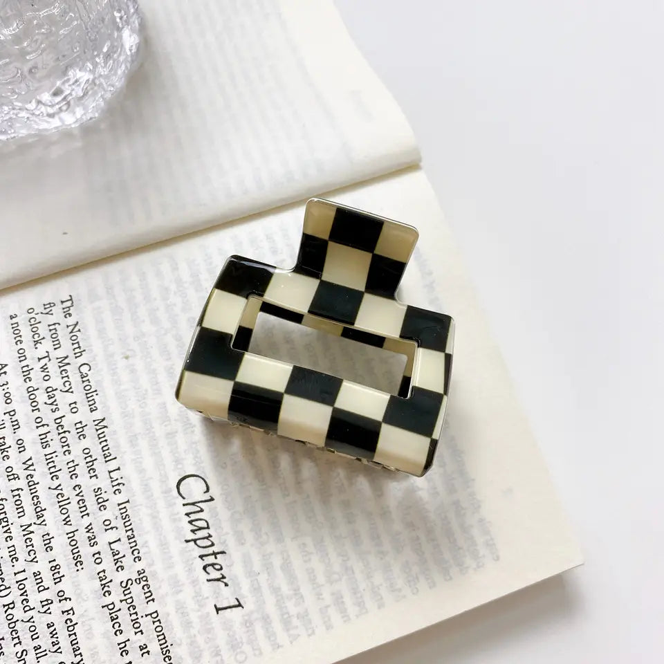 Mini Checkered Claw Clips