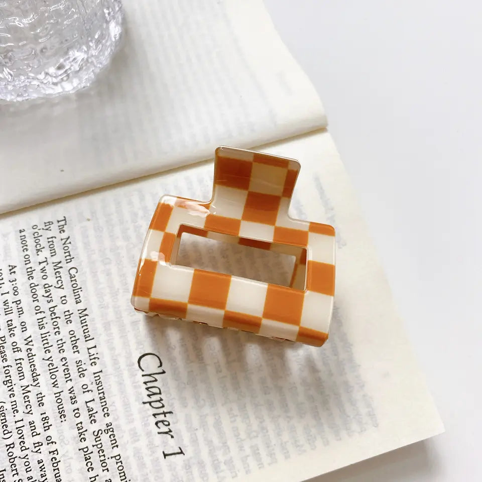 Mini Checkered Claw Clips