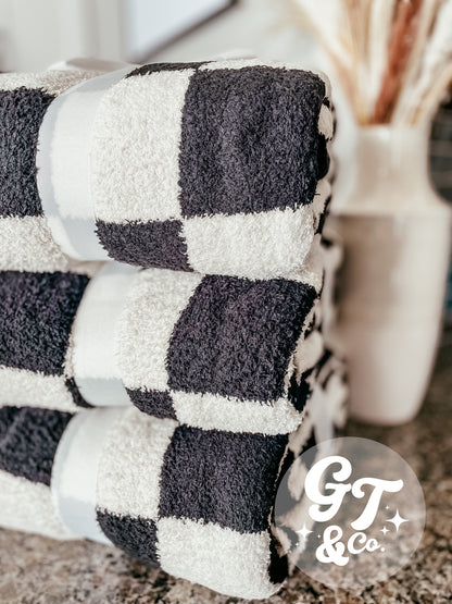 Lux Checkered Throw Blanket