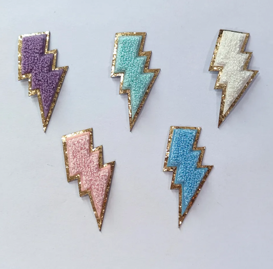 Lightning Bolt Chenille Patches