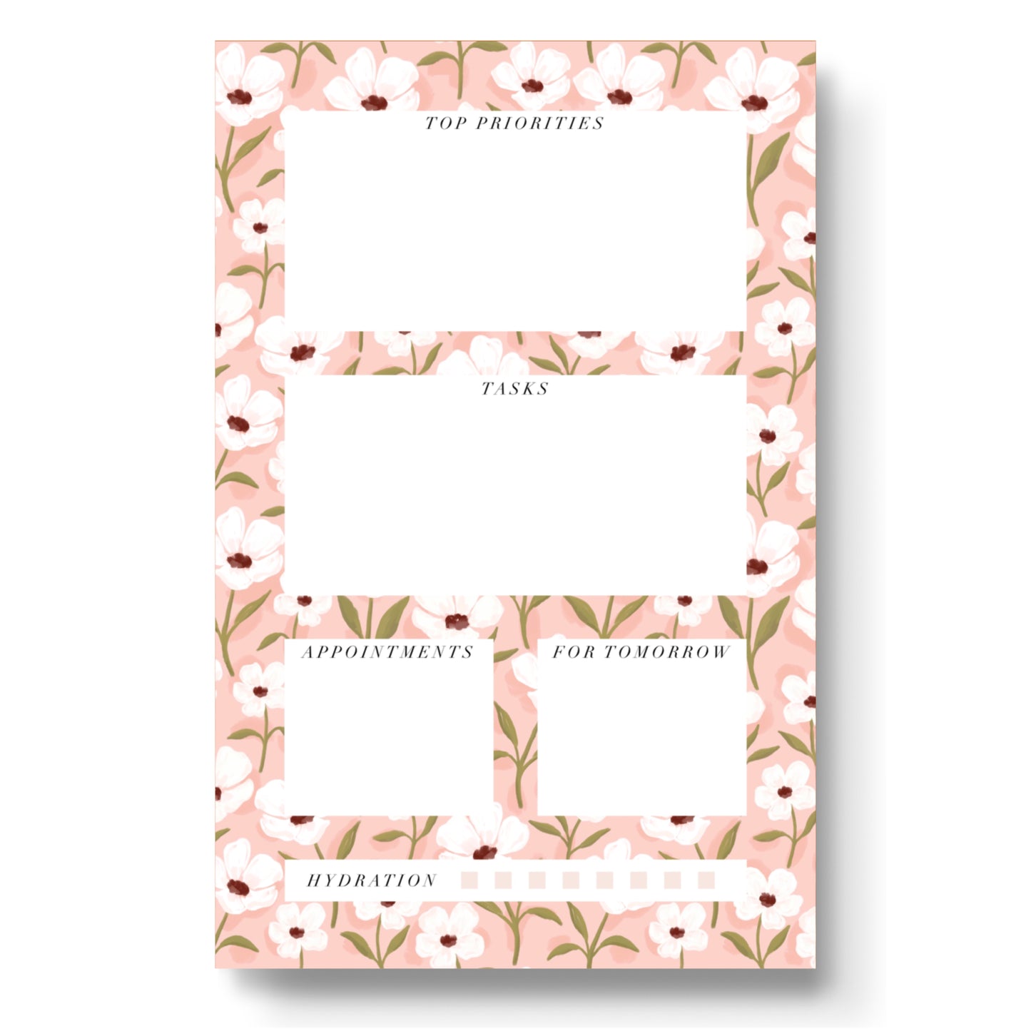 White Anemone Daily Planner Notepad